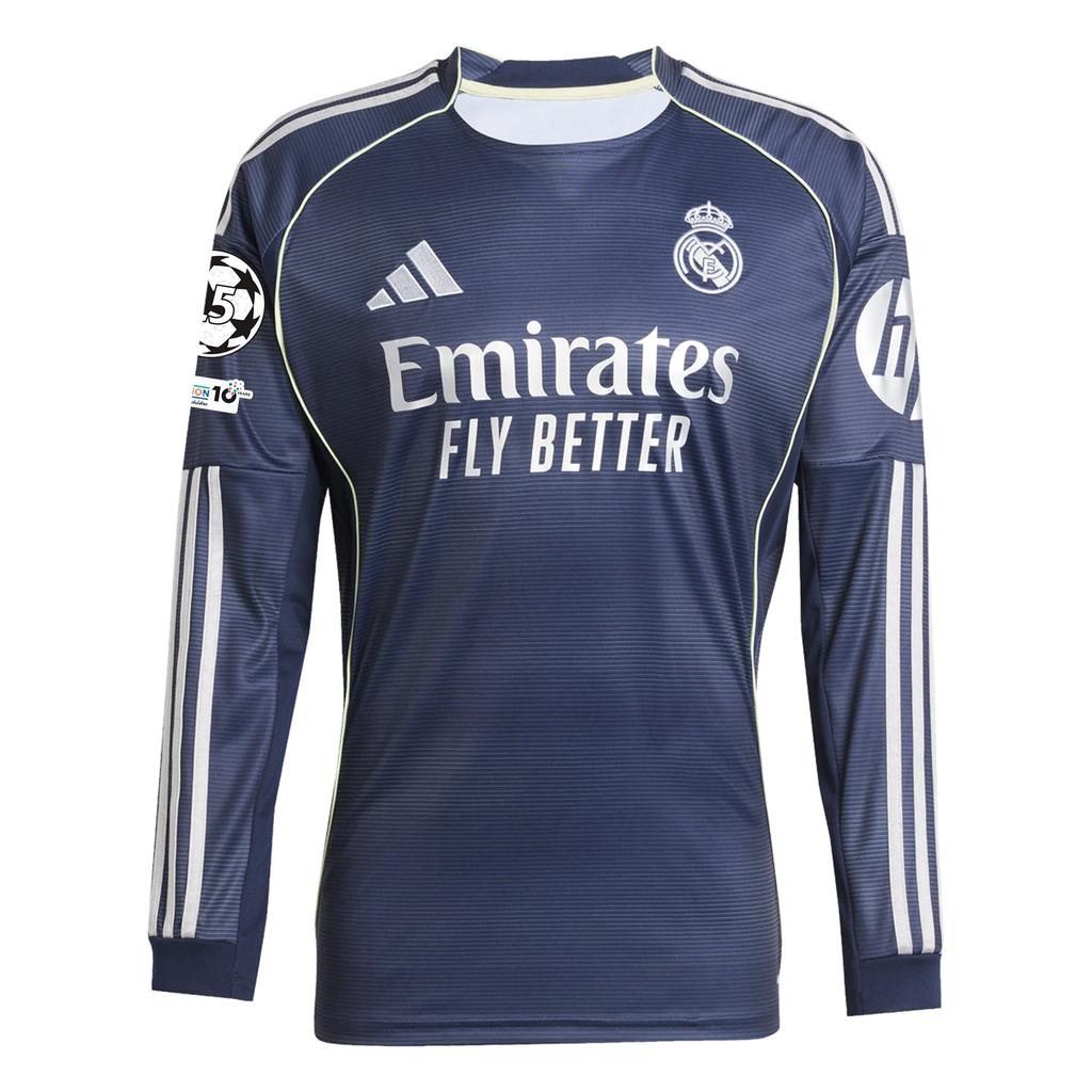 adidas Real Madrid D. Ceballos Long Sleeve Away Jersey w/ Champions League Patches 25/26 (Legend Ink)