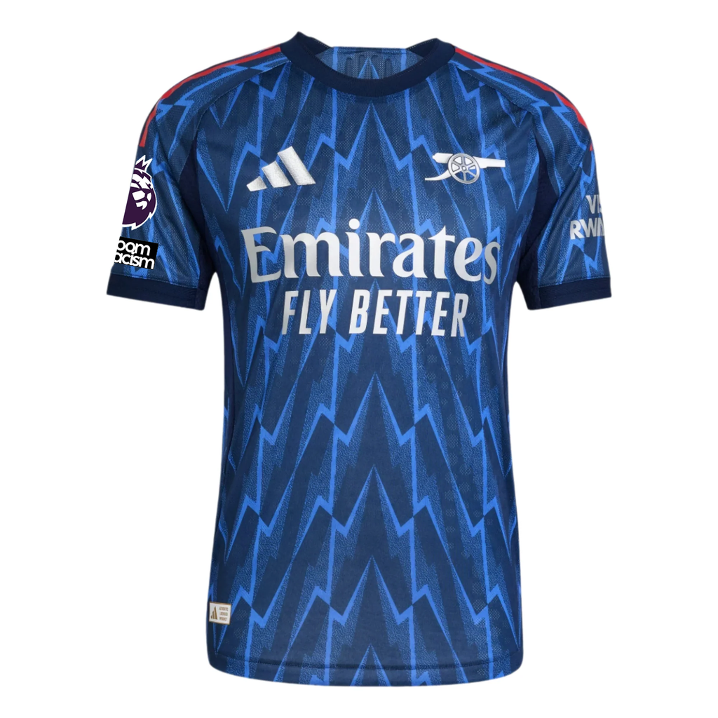 adidas Arsenal Authentic Martin Ødegaard Away Jersey w/ EPL + No Room For Racism 25/26 (Indigo/Silver)
