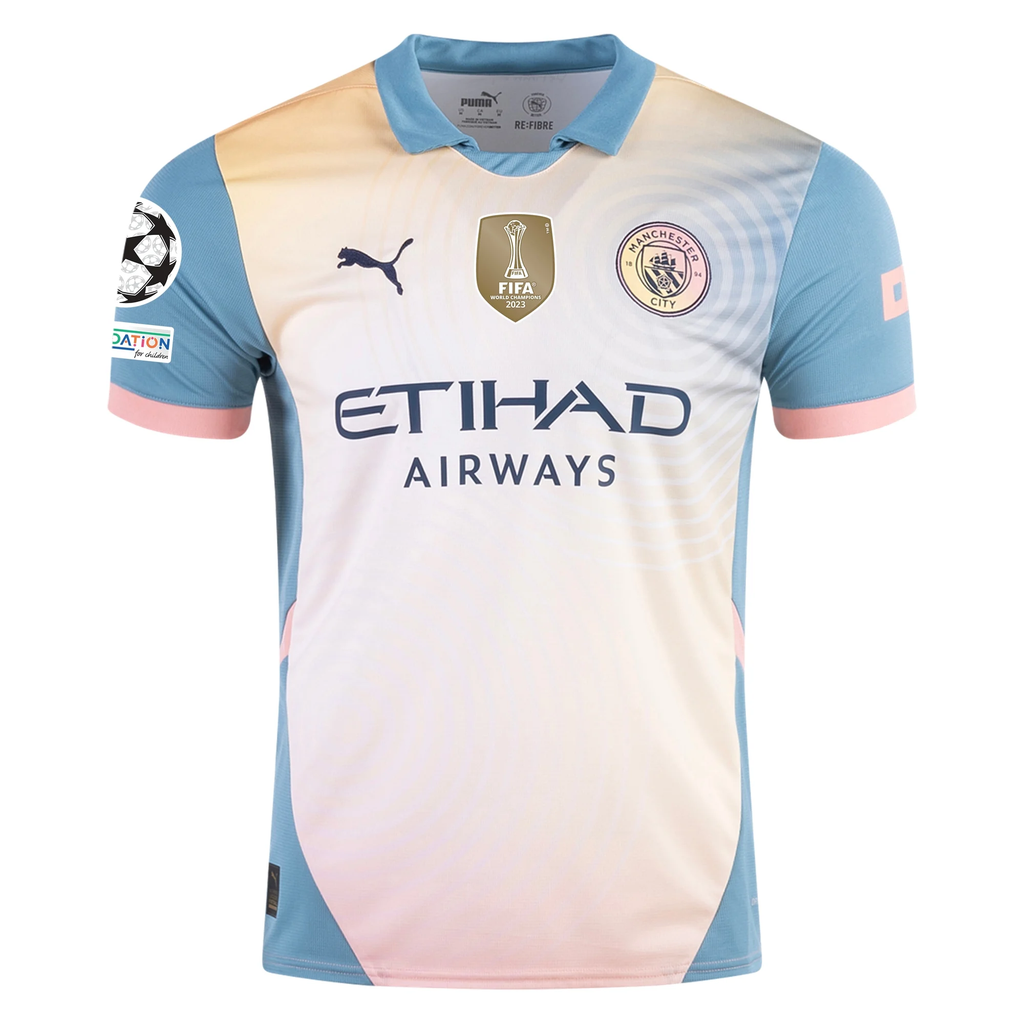 Puma Manchester City Phil Foden Fourth Jersey w/ Champions League + Club World Cup Patch 24/25 (Packaging Rosebay/Bold Blue)