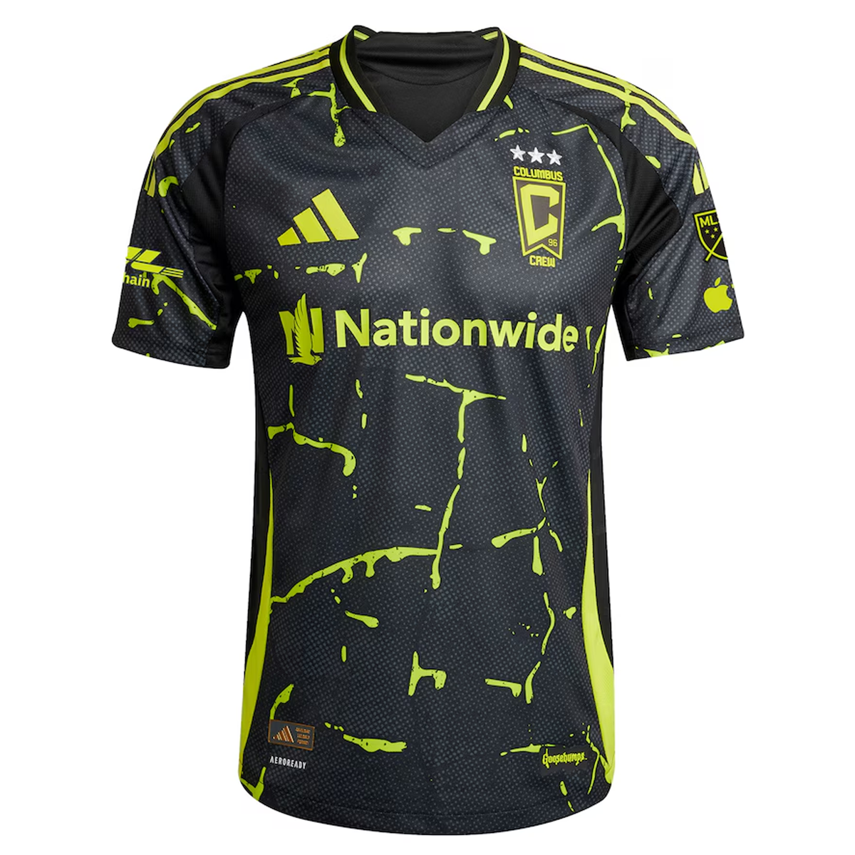 adidas Yevhen Cheberko Columbus Crew Authentic Away Jersey w/ MLS Patches 25/26 (Black/Yellow)