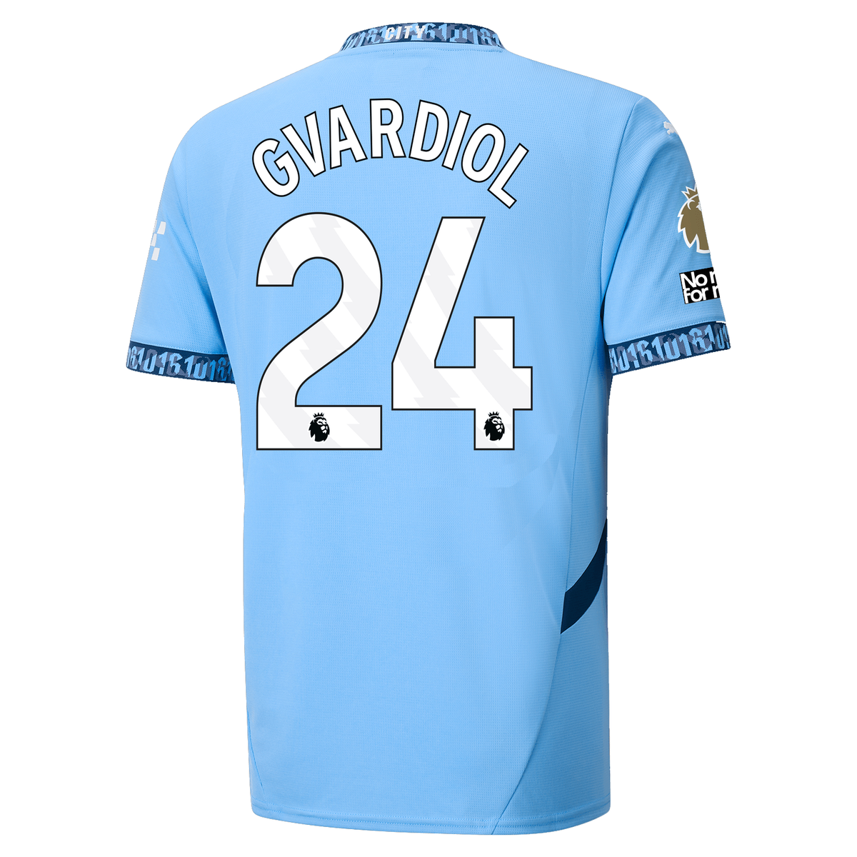 Puma Manchester City JoÅ¡ko Gvardiol Authentic Home Jersey w/ EPL + No Room For Racism Patch 24/25 (Team Light Blue/Marine Blue)