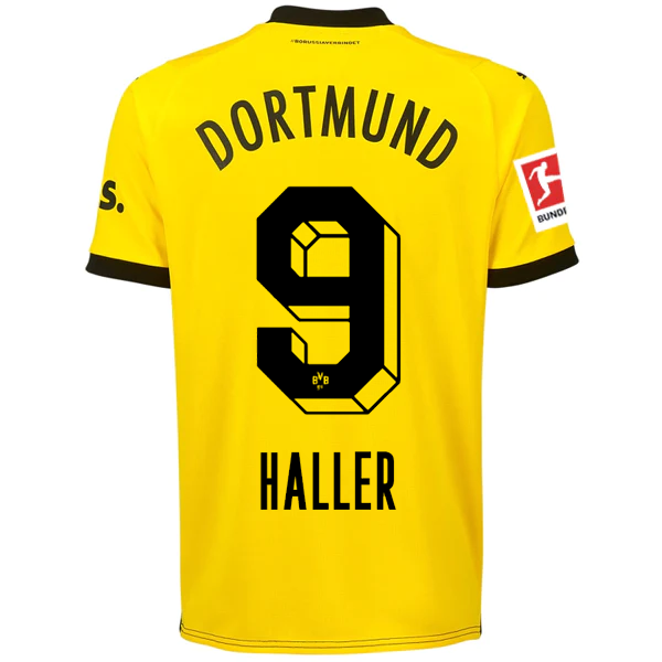 Puma Borussia Dortmund Sebastian Haller Home Jersey w/ Bundesliga Patch 23/24 (Cyber Yellow/Puma Black)