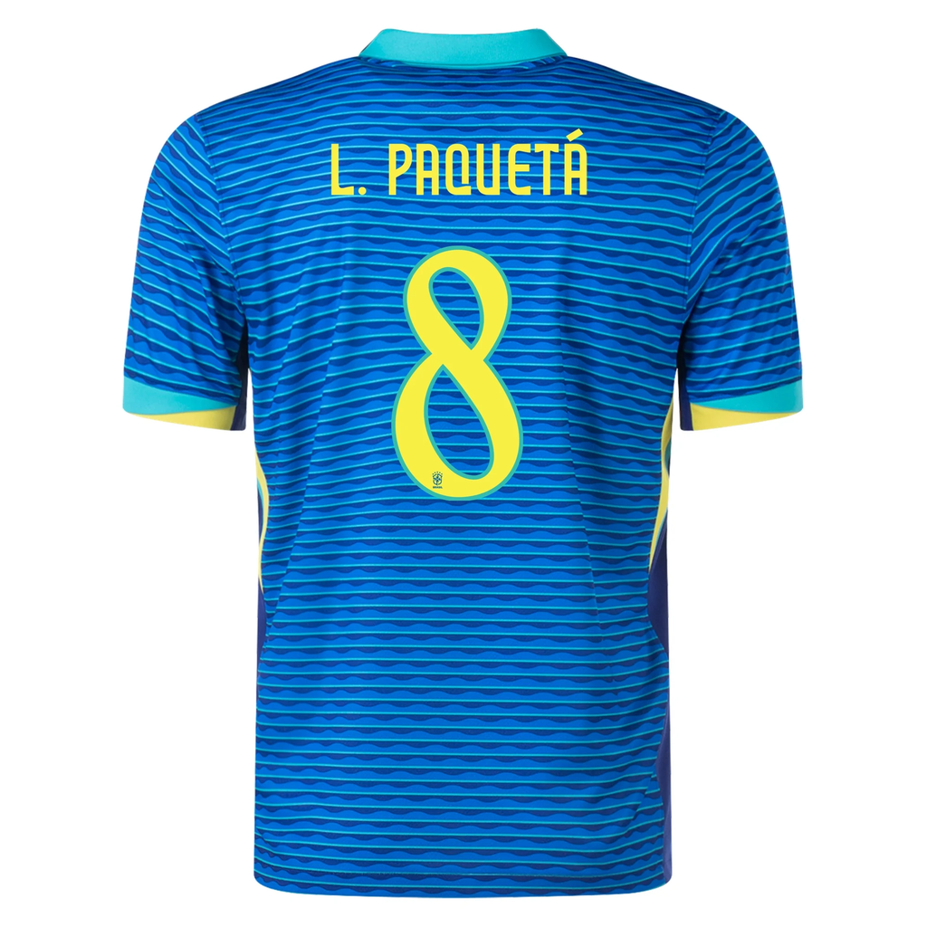 Nike Mens Brazil Lucas PaquetÃ¡ Away Jersey 24/25 (Soar/Dynamic Yellow)
