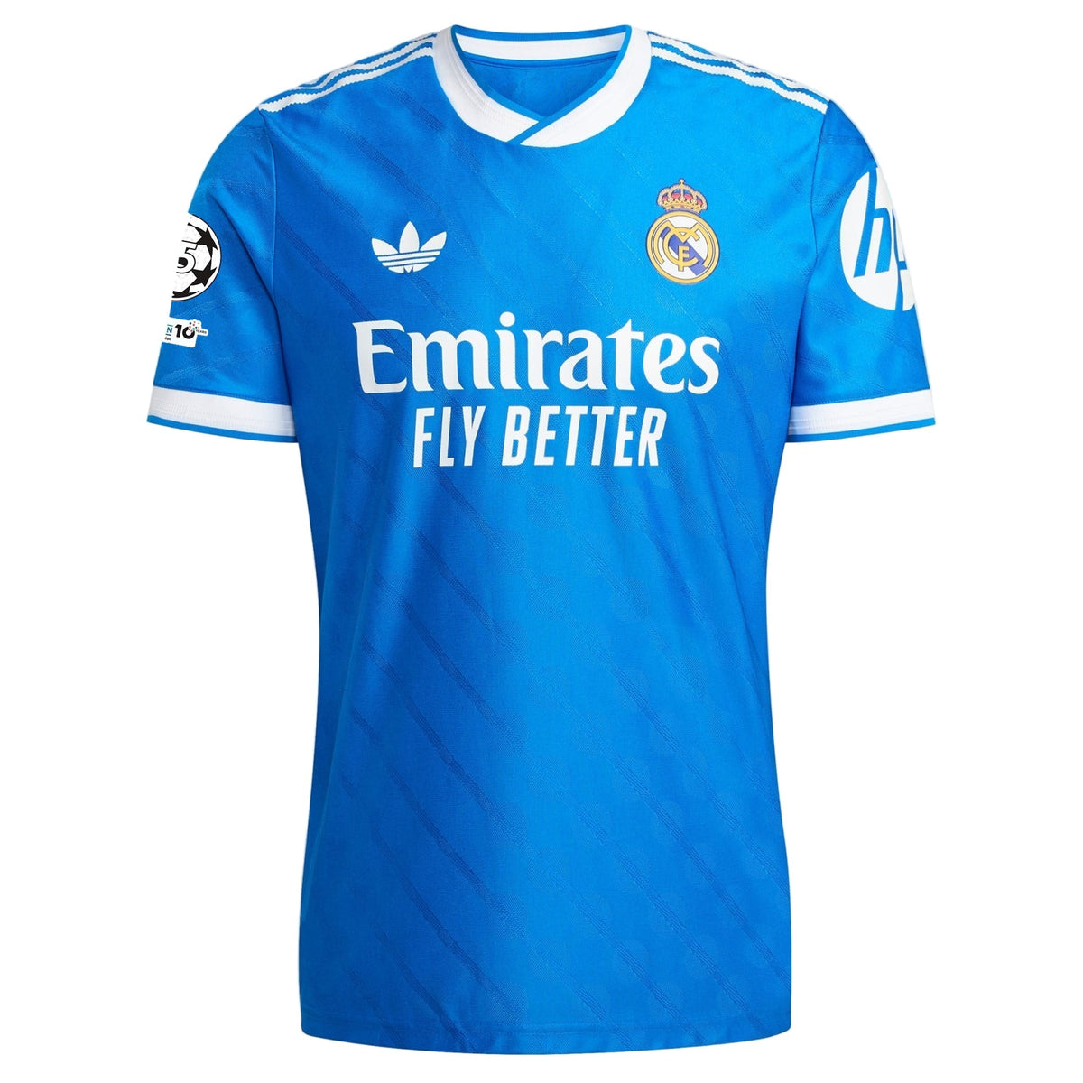adidas Men's Gonzalo Real Madrid 25/26 Authentic Third Jersey w/ Champions League Patches (Blue)