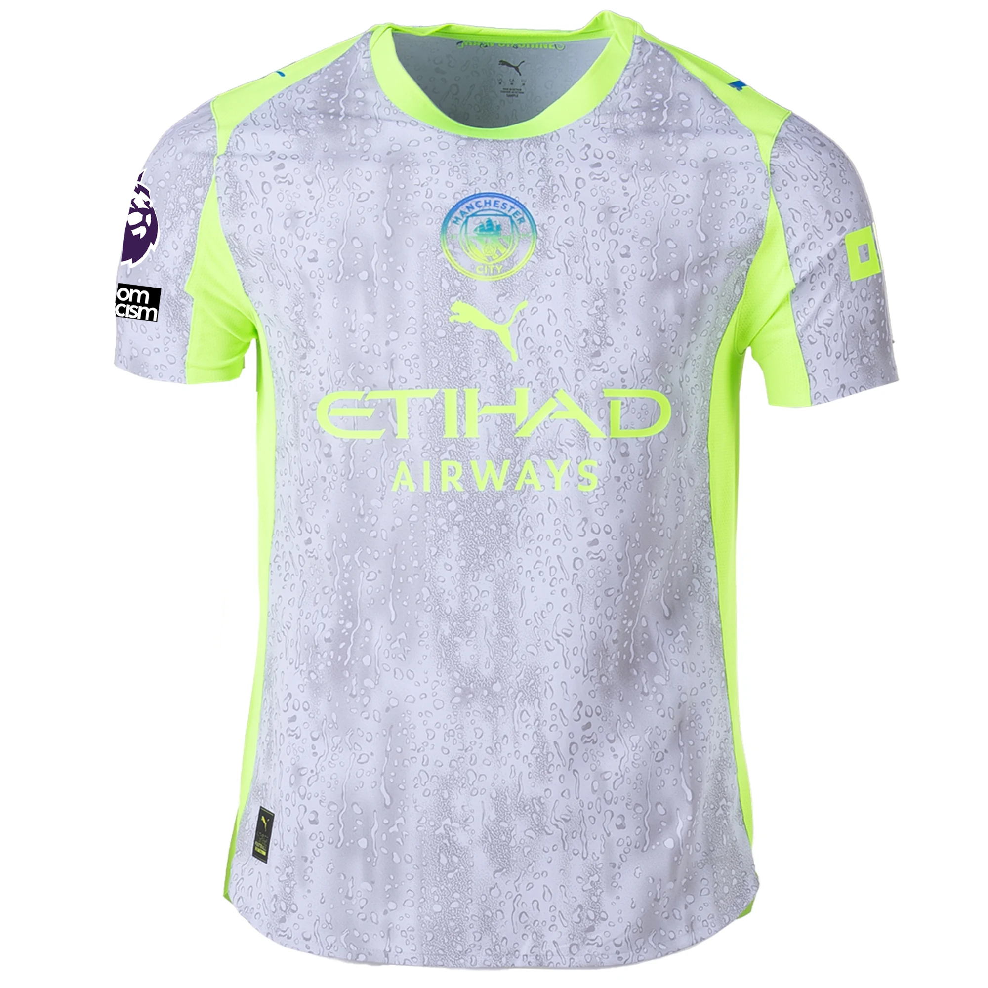 Puma Manchester City Authentic Bernardo Third Jersey w/ EPL + No Room For Racism 25/26 (Cool Weather/Pro Green)