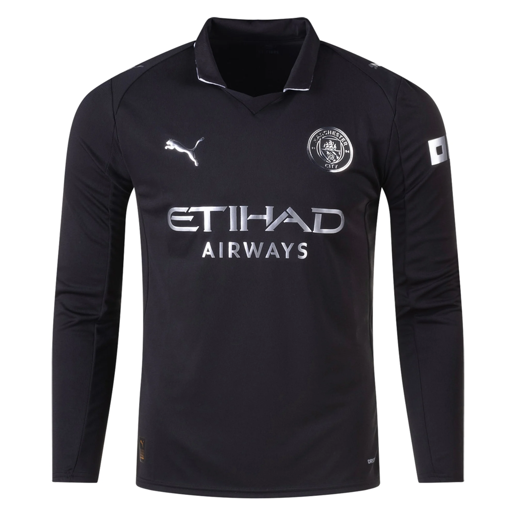 Puma Manchester City Long Sleeve Away Jersey 25/26 (Puma Black)