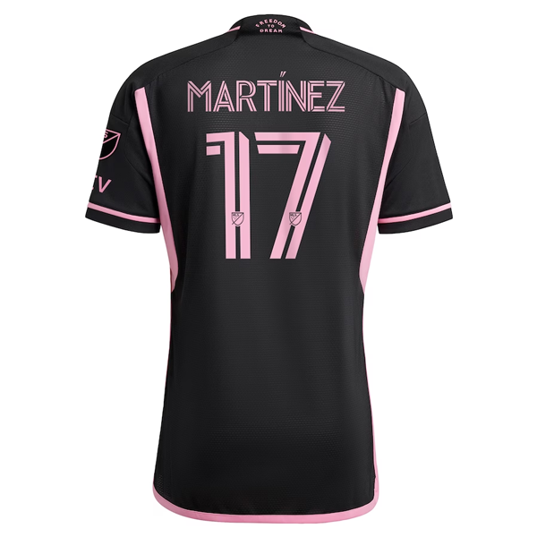 adidas Inter Miami Josef MartÃ­nez Authentic Player Version Away Jersey 23/24 w/ MLS Patches (Black/Pink)