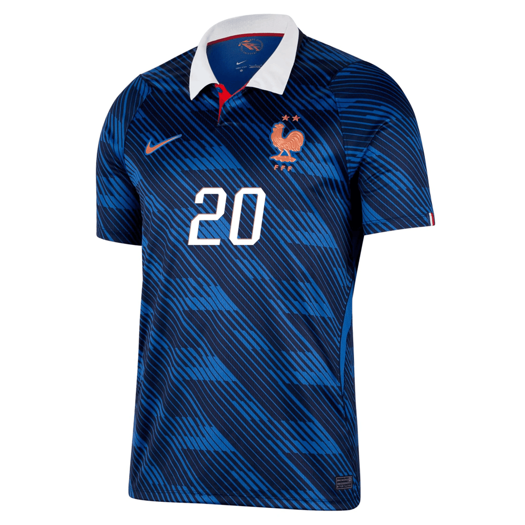 Nike Men's France Désiré Doué Home Stadium Jersey 2026 (Game Royal/Metallic Copper)
