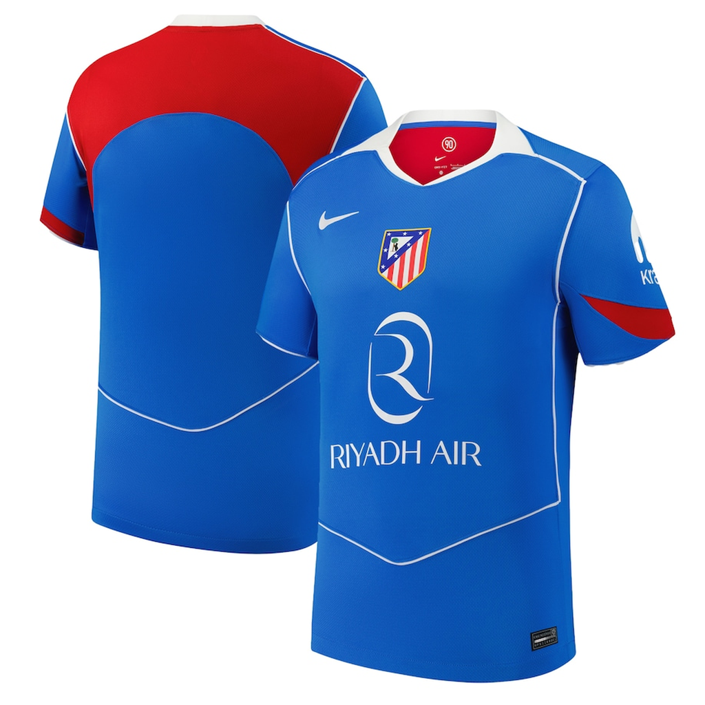 Nike Men's Atletico Madrid Koke T90 Third Jersey La Liga Patch 25/26 (Photo Blue/Sport Red)