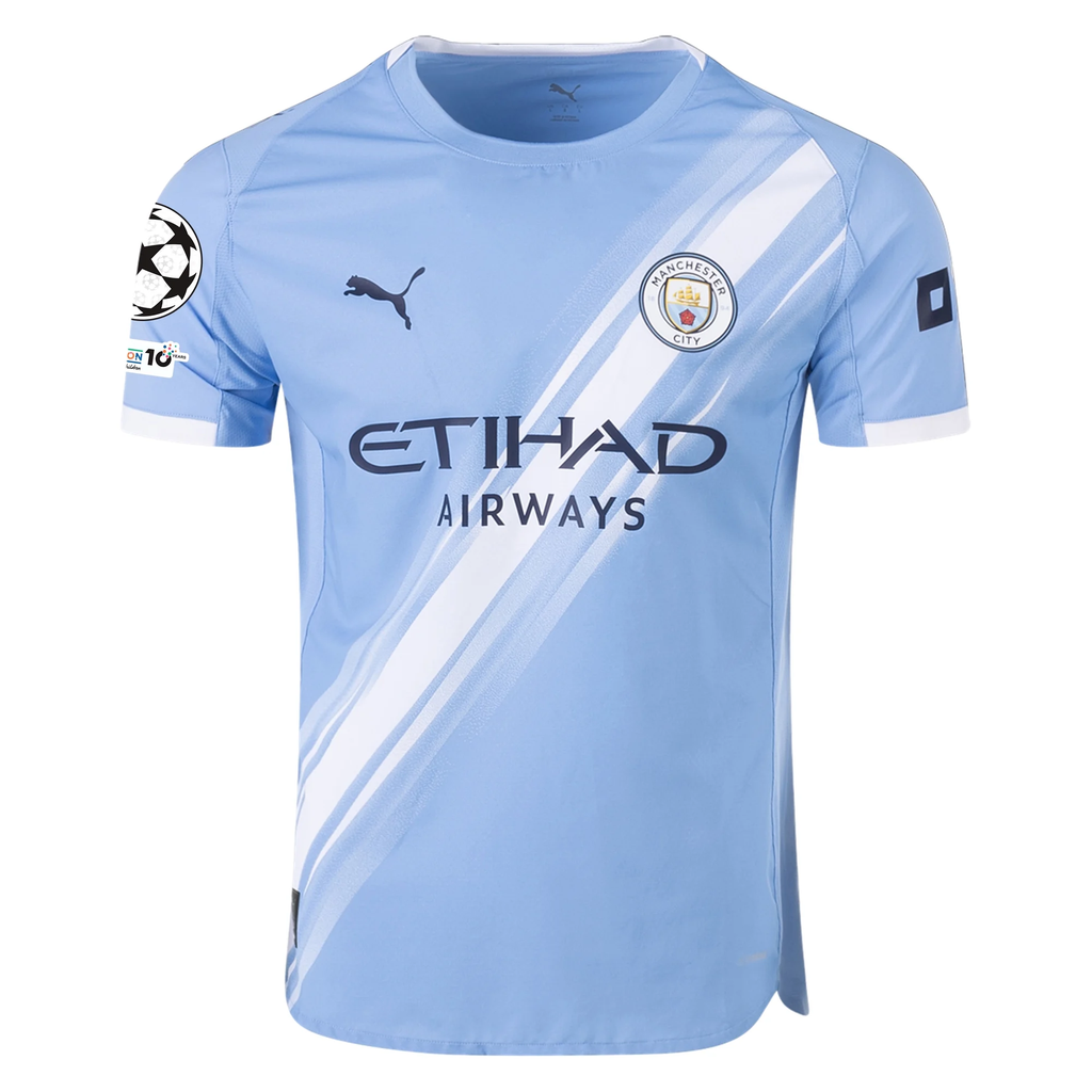 Puma Manchester City Authentic Gundogan Home Jersey w/ Champions League Patches 25/26 (Team Light Blue/White)