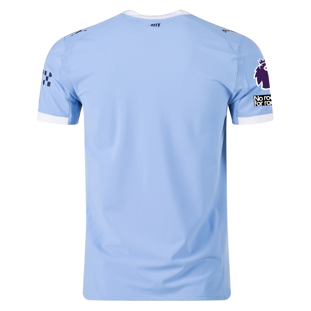 Puma Manchester City Authentic Home Jersey w/ EPL + No Room For Racism Patches 25/26 (Team Light Blue/White)