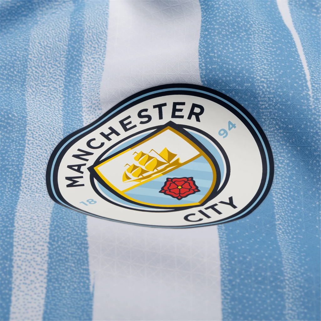 Puma Manchester City Authentic Cherki Home Jersey w/ EPL + No Room For Racism Patches 25/26 (Team Light Blue/White)
