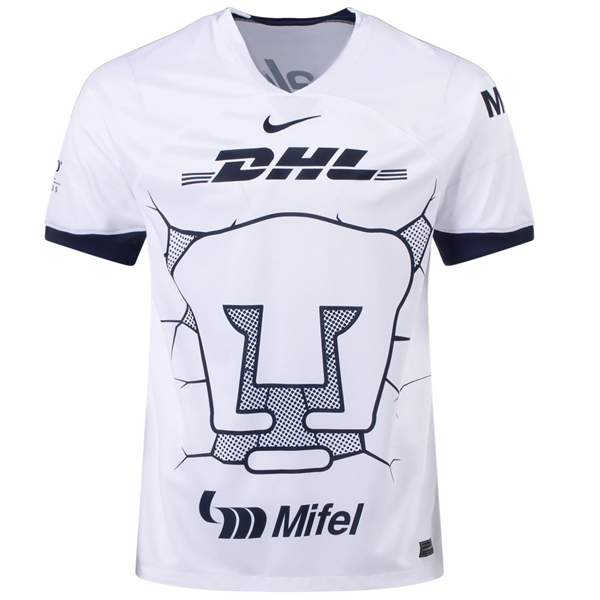 Nike Pumas UNAM JosÃ© Caicedo Home Jersey w/ Liga MX Patch 23/24 (White/Obsidian)