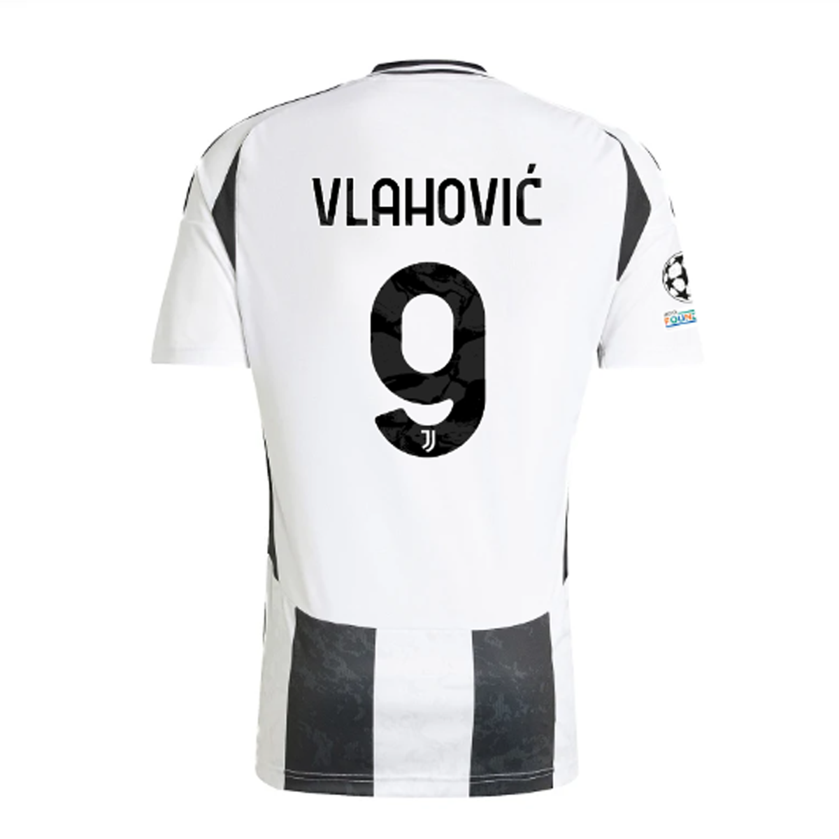 adidas Juventus Authentic DuÅ¡an VlahoviÄ‡ Home Jersey w/ Champions League + Copa Italia Patches 24/25 (White/Black)